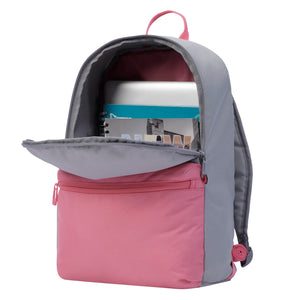 Mochila urbana color gris y rosa