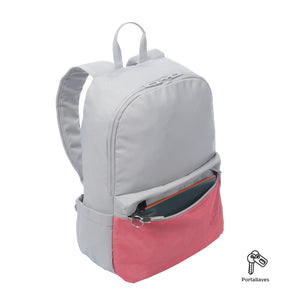 Mochila urbana color gris y rosa
