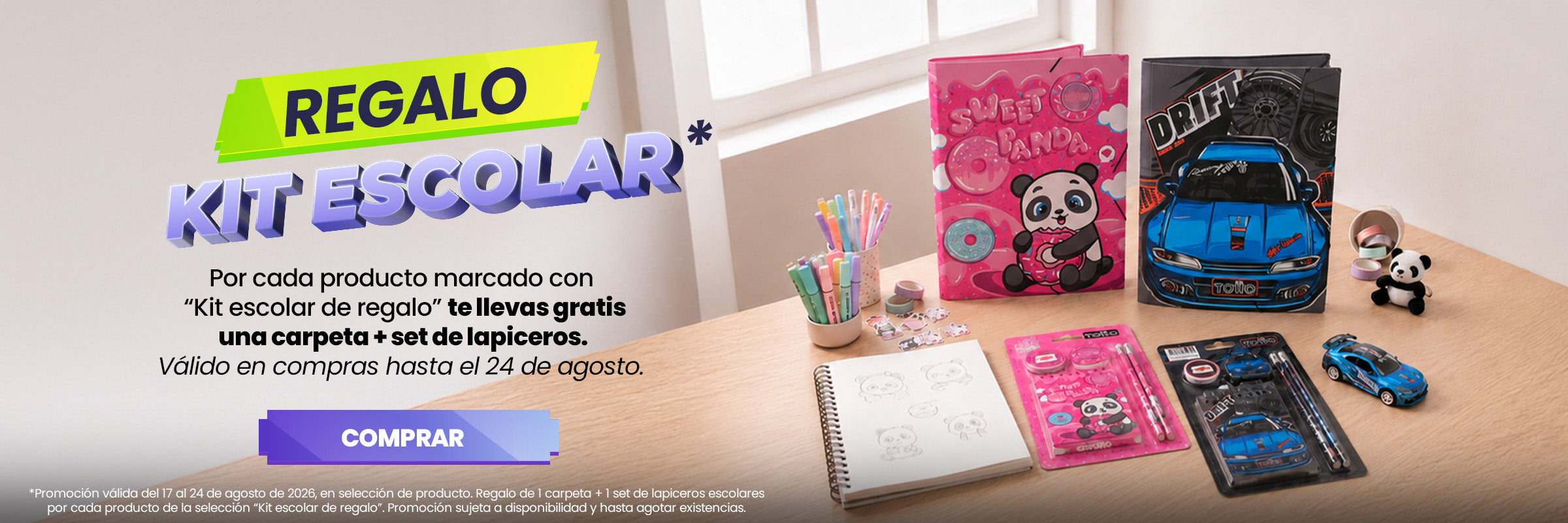 Vuelta al cole Totto: kit escolar de regalo con productos seleccionados