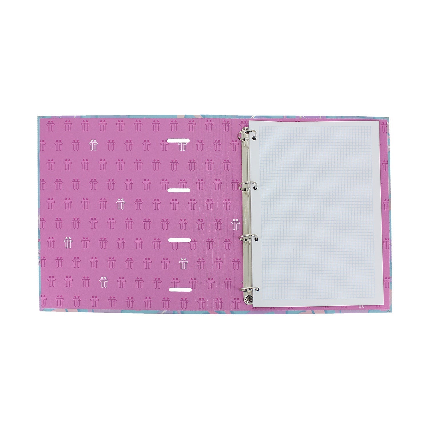Carpeta de 4 anillas corazones pastel