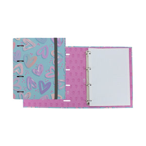 Carpeta de 4 anillas corazones pastel