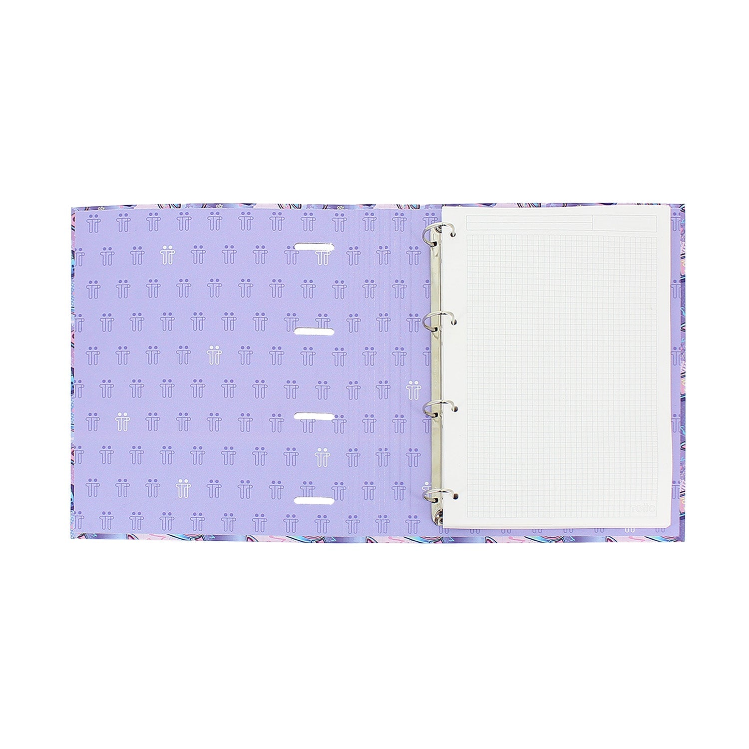 Carpeta de 4 anillas corazones pastel