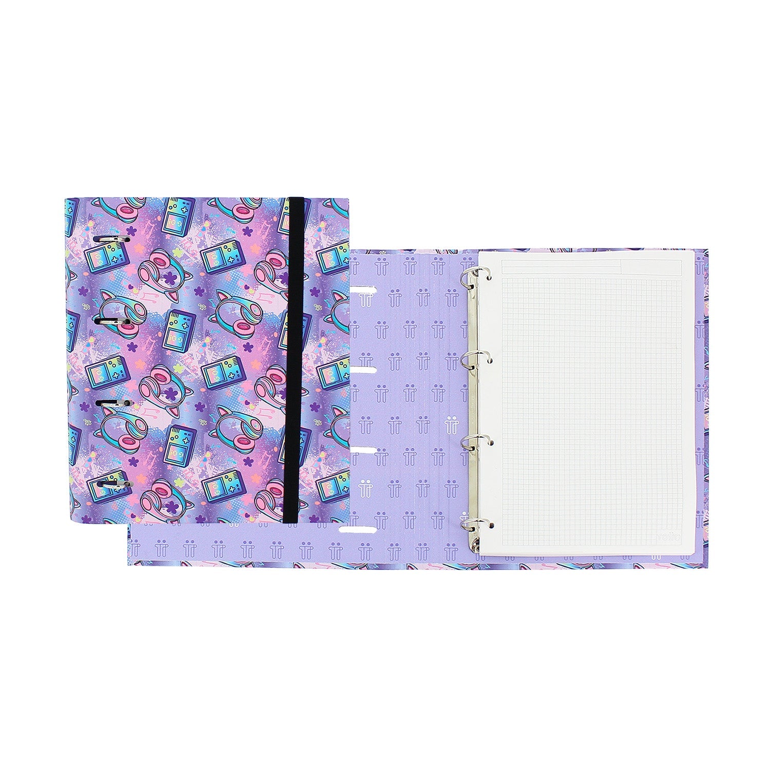 Carpeta de 4 anillas corazones pastel