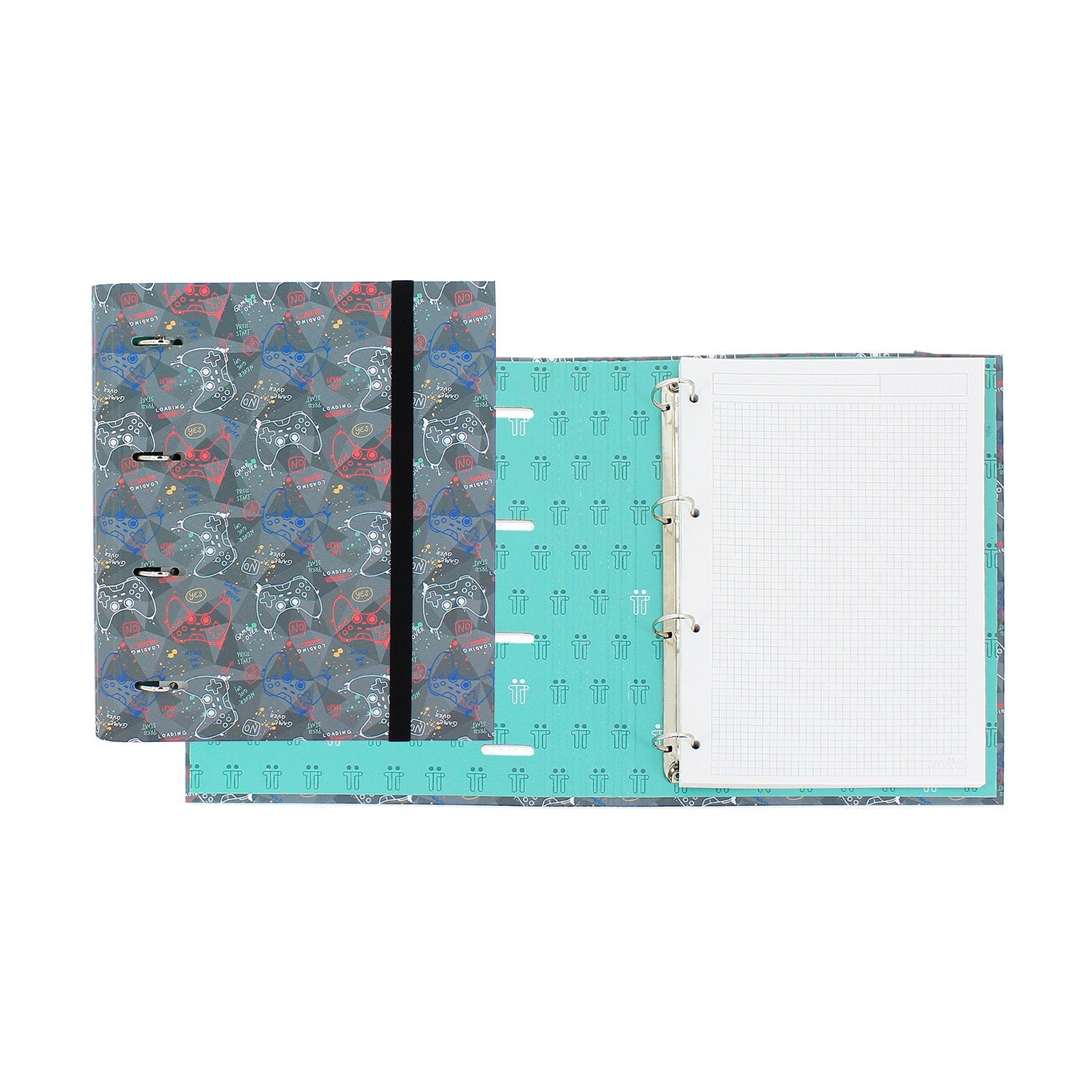 Carpeta de 4 anillas corazones pastel