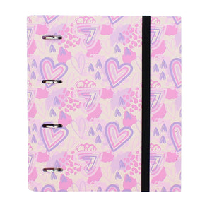 Carpeta de 4 anillas corazones pastel
