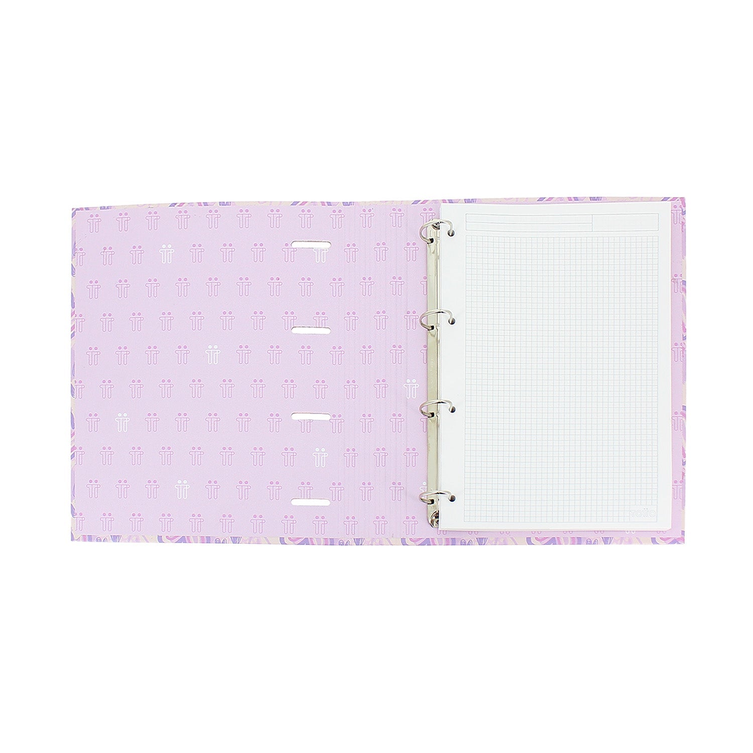 Carpeta de 4 anillas corazones pastel