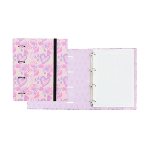 Carpeta de 4 anillas corazones pastel