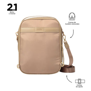 Bolso crossover mujer marrón 