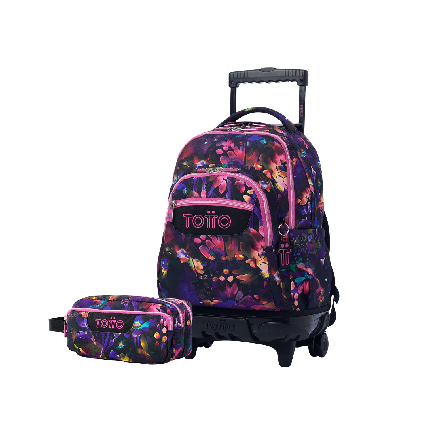 Pack escolar Niña - Mochila con ruedas + Estuche 3 compartimentos