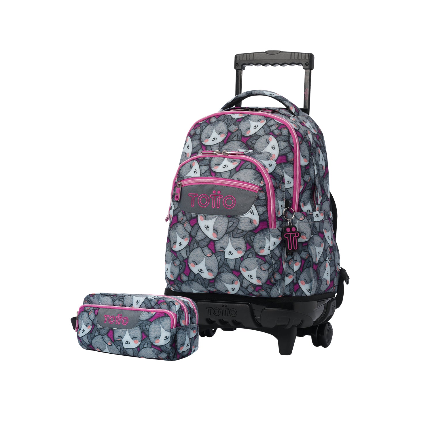 Pack escolar Niña - Mochila con ruedas + Estuche 3 compartimentos