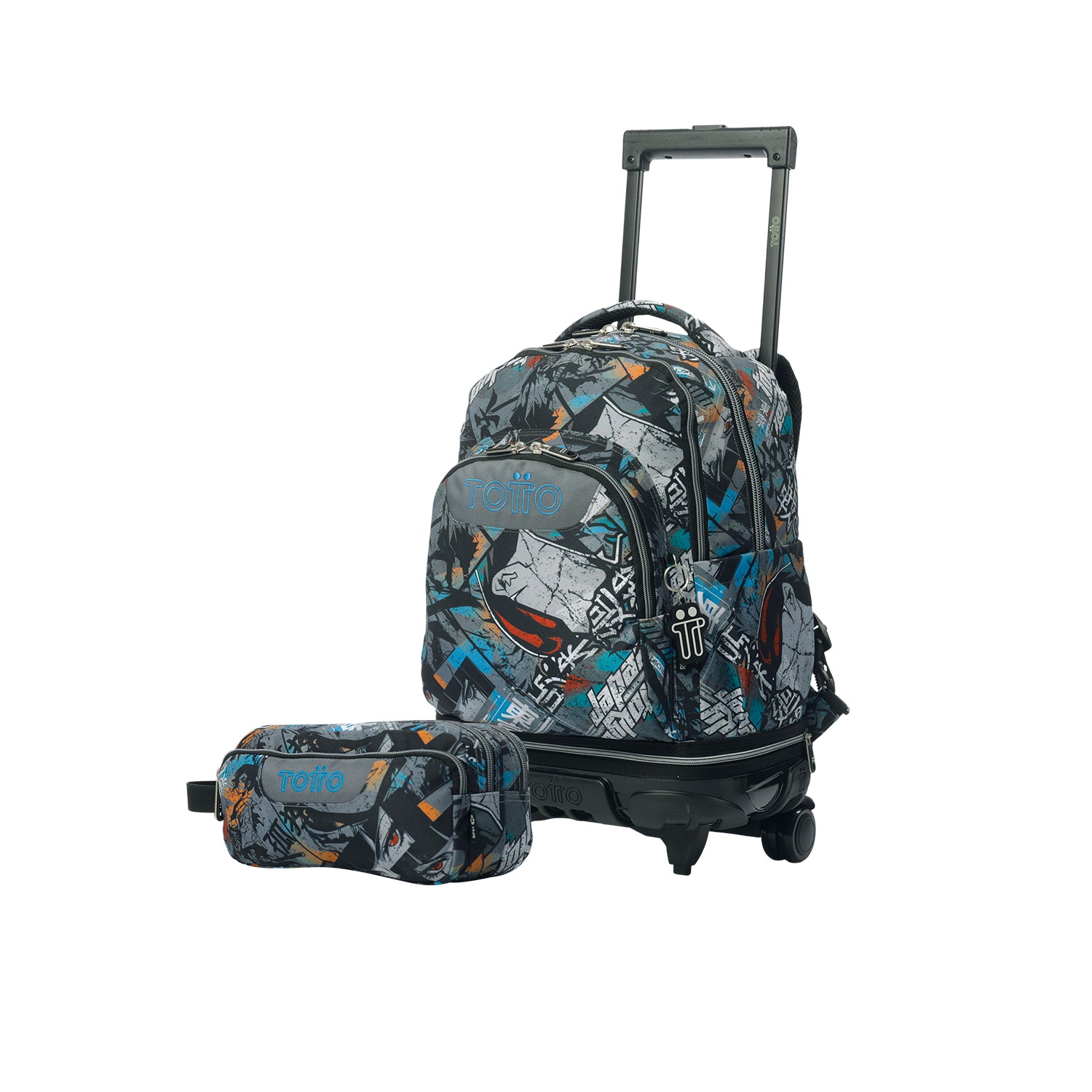 Pack escolar Niño - Mochila con ruedas desmontable + Estuche 3 compartimentos