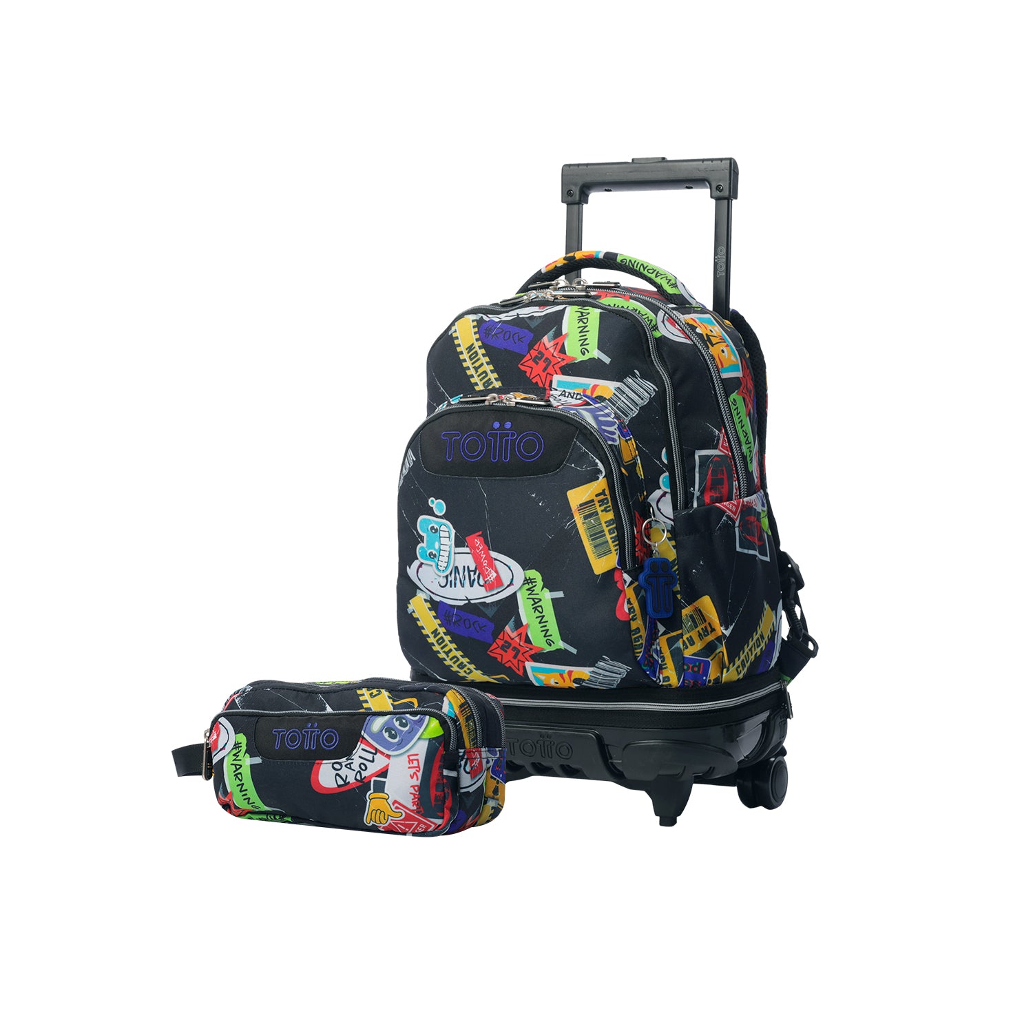 Pack escolar Niño - Mochila con ruedas desmontable + Estuche 3 compartimentos