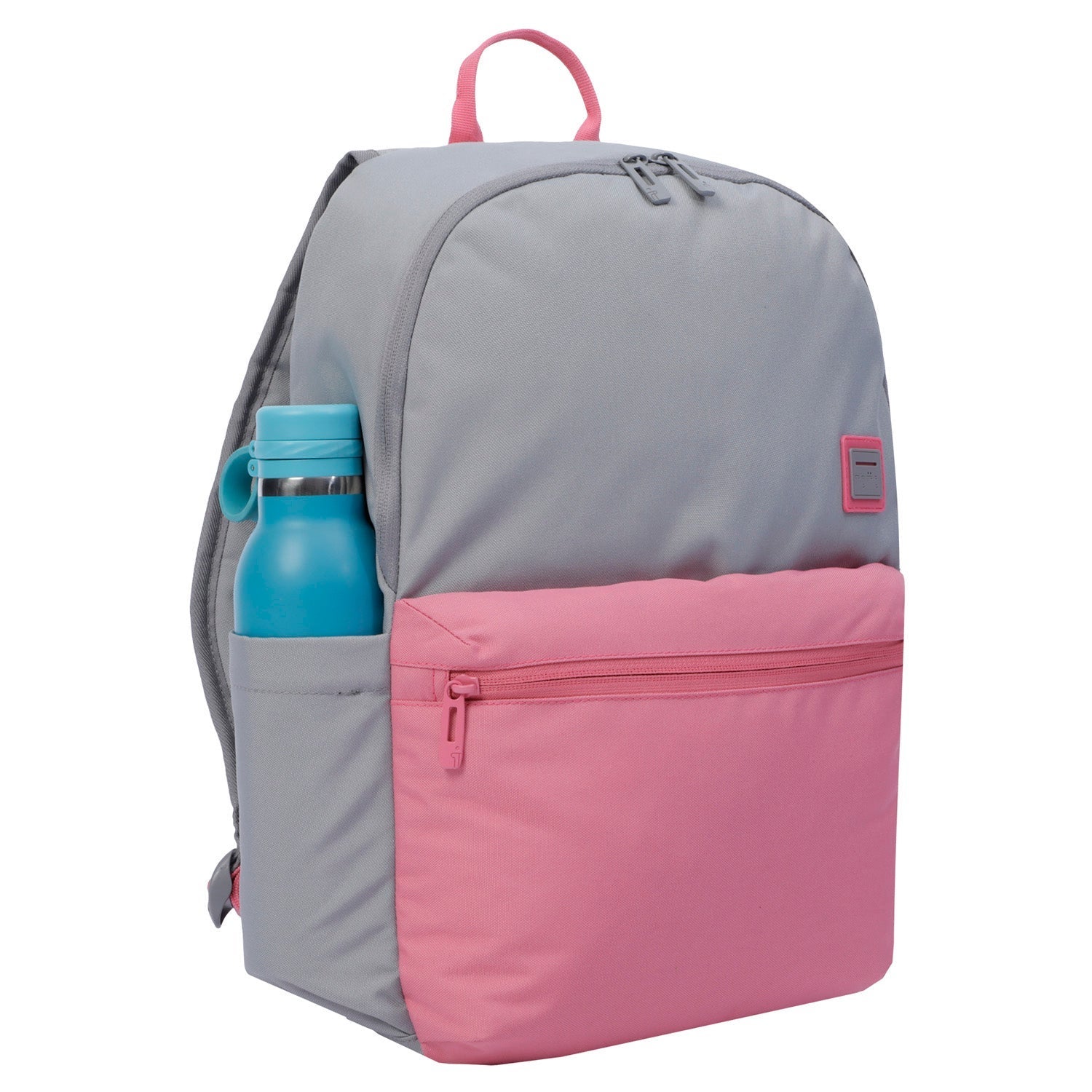 Mochila urbana color gris y rosa 