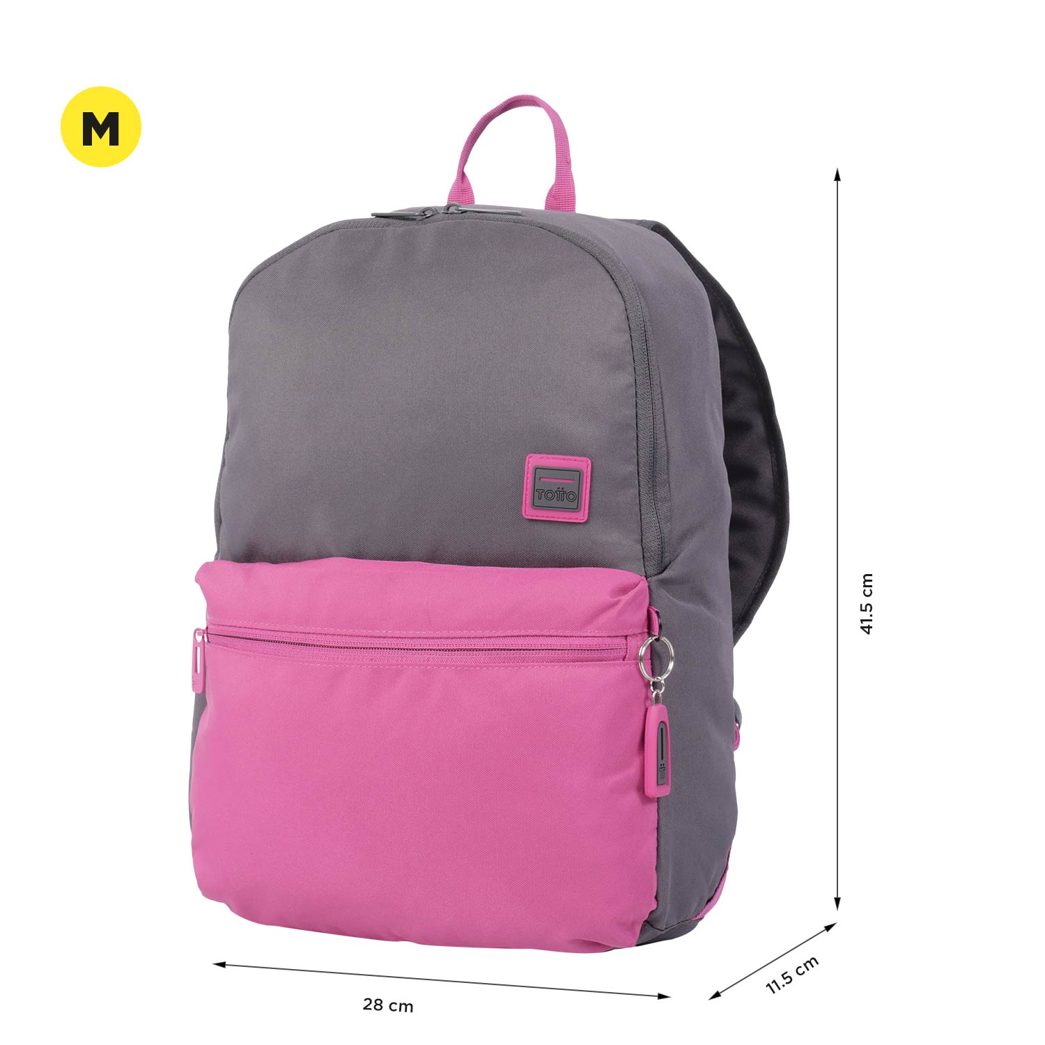 Mochila urbana color gris y rosa 