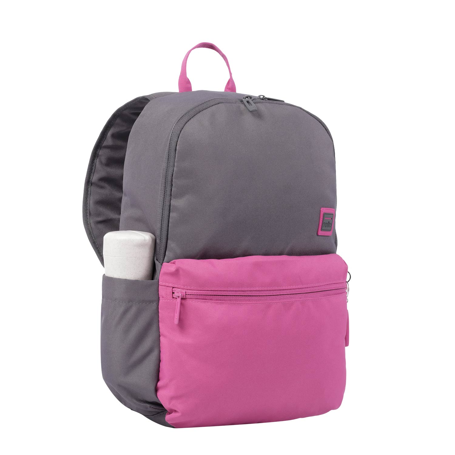 Mochila urbana color gris y rosa 