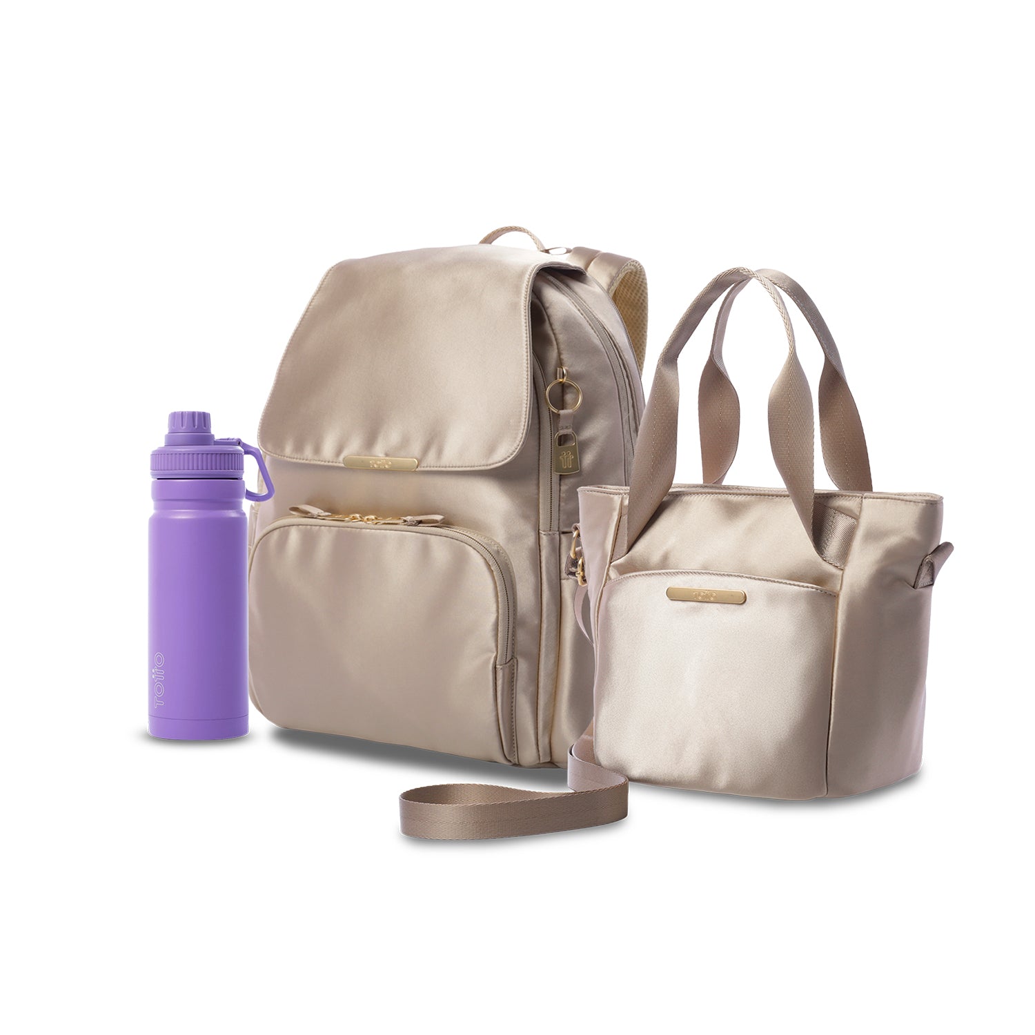 Pack Bel - Beige (Mochila + Portameriedas + Botella)