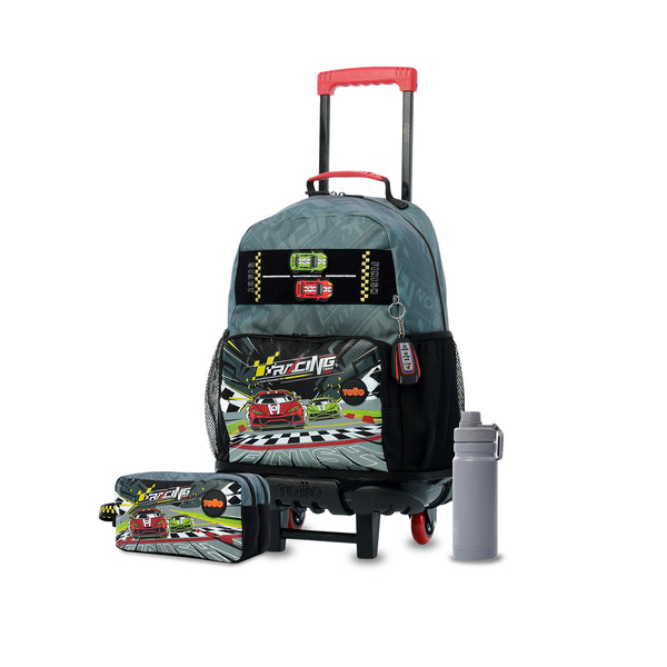 Pack escolar Niño Grand Prix - Mochila + Estuche + Botella de 550ml