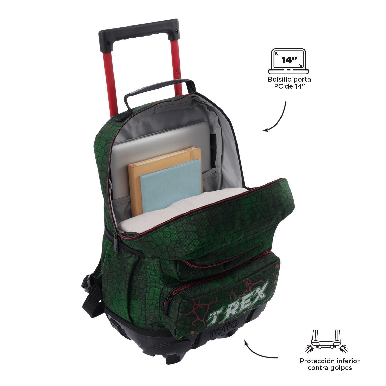 Mochila de triple rueda Rex Dino