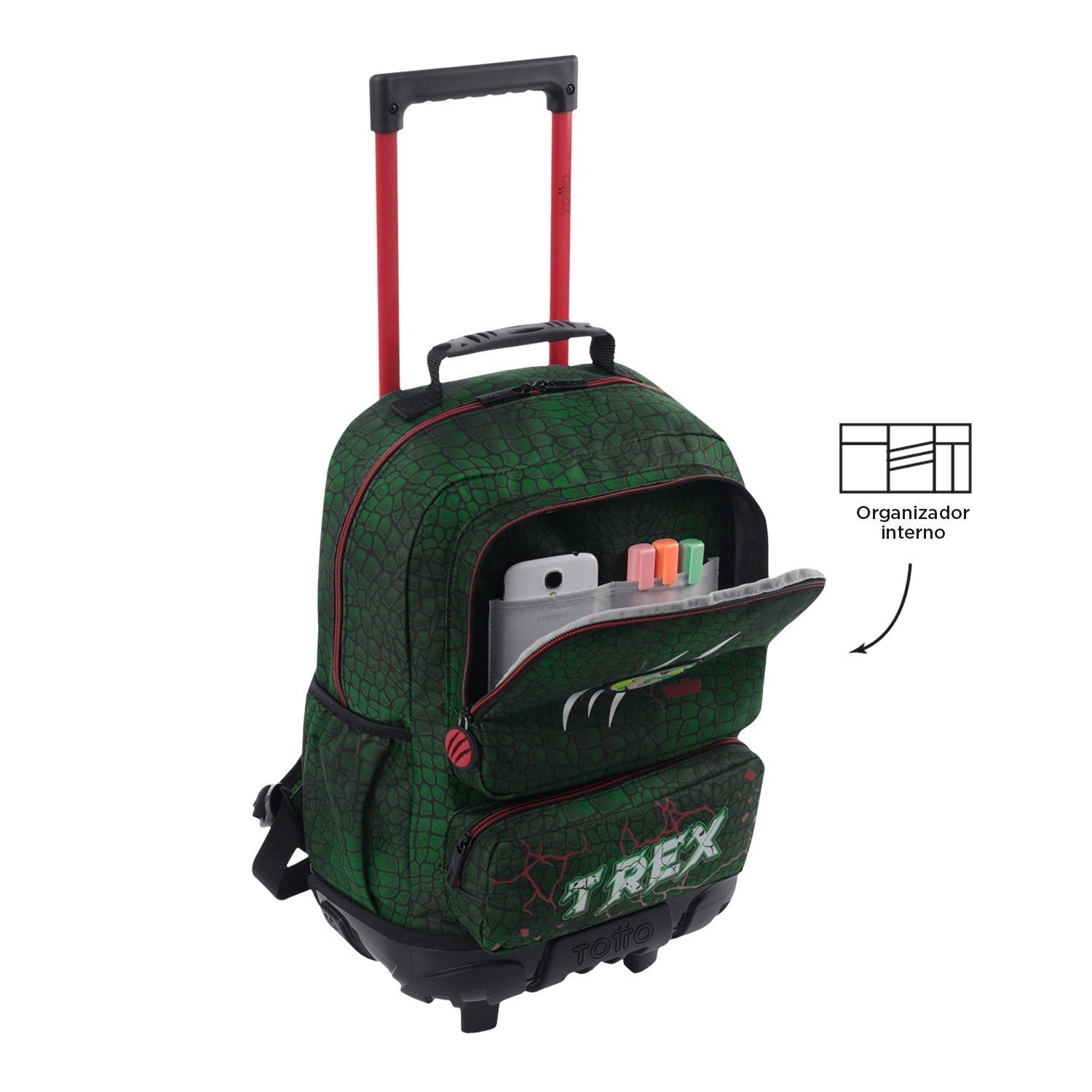 Mochila de triple rueda Rex Dino