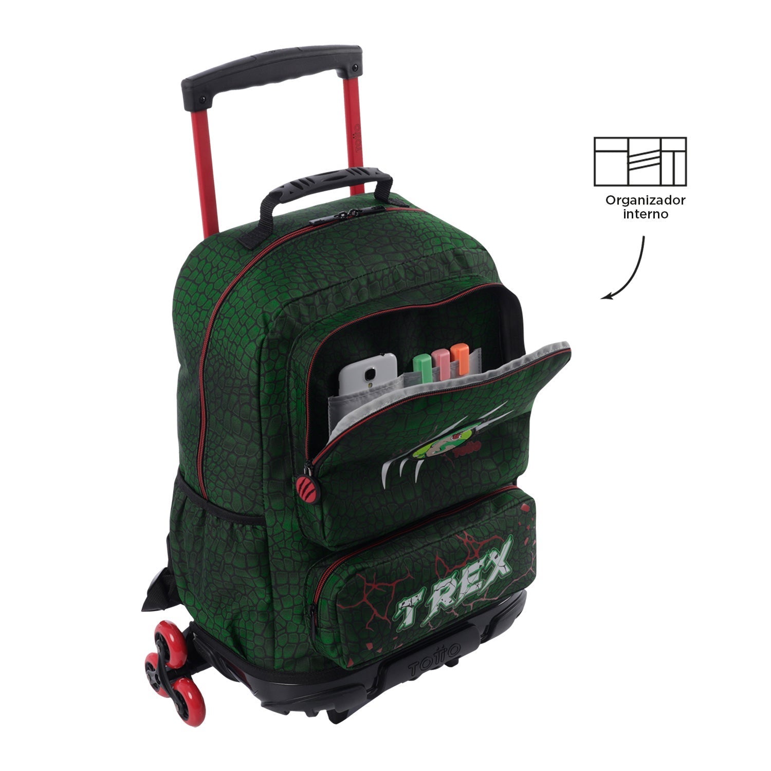 Mochila de triple rueda Rex Dino
