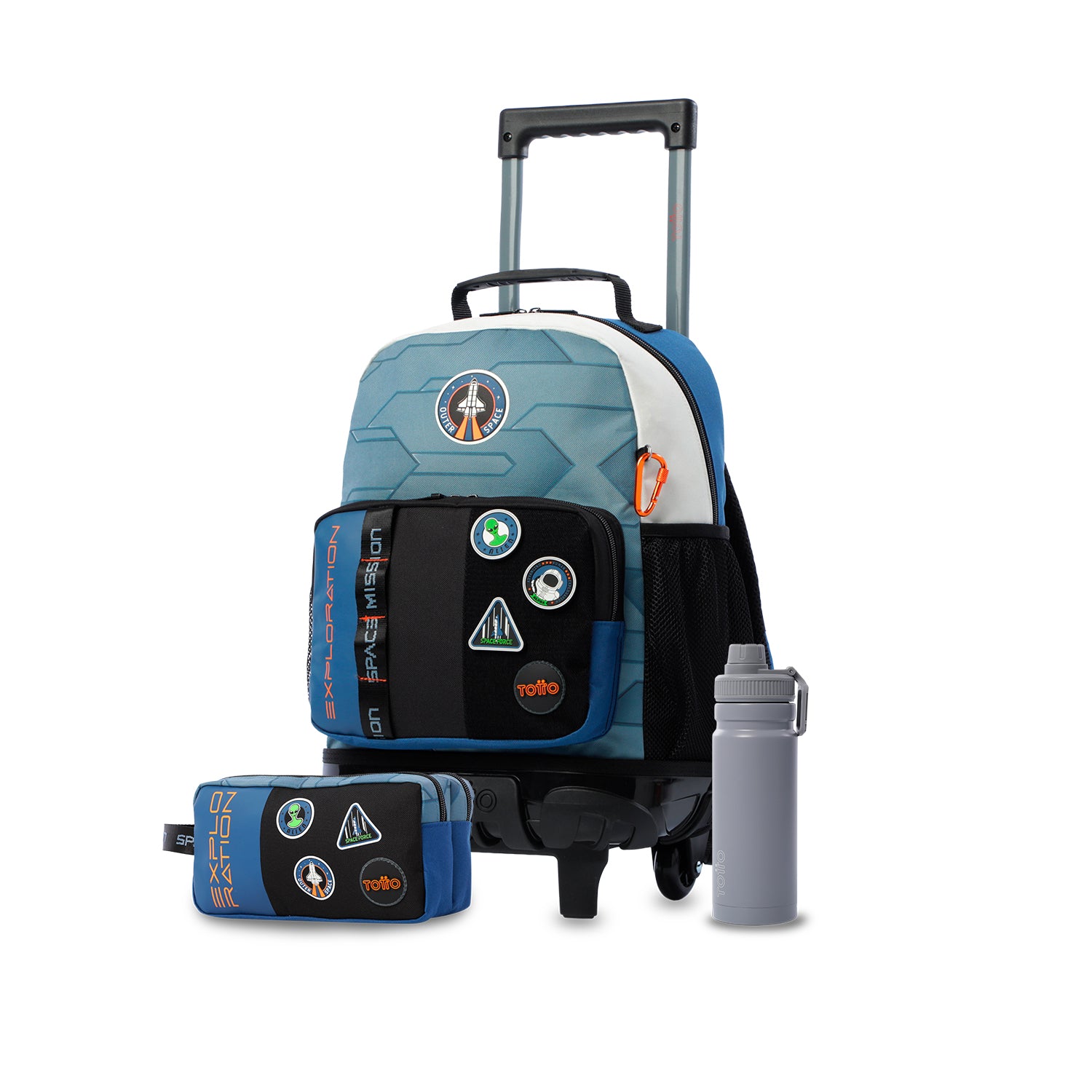 Pack escolar Niño Stardust - Mochila con ruedas + Estuche + Botella de 550ml