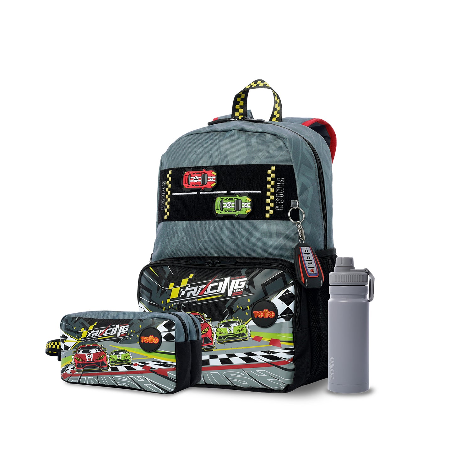 Pack escolar Niño Grand Prix - Mochila + Estuche + Botella de 550ml