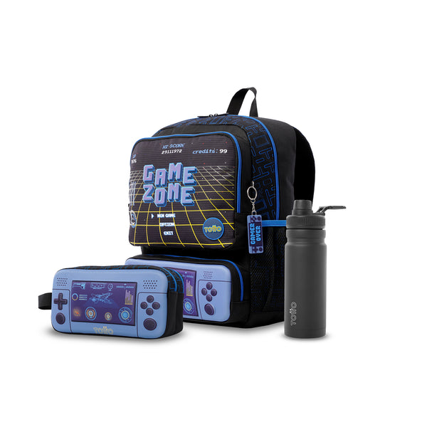 Pack escolar Niño Vortex - Mochila + Estuche + Botella de 550ml