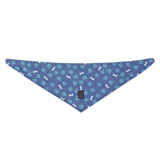 Pañuelo para mascotas doble cara estampado huellas y huesos - Talla XL image number 1