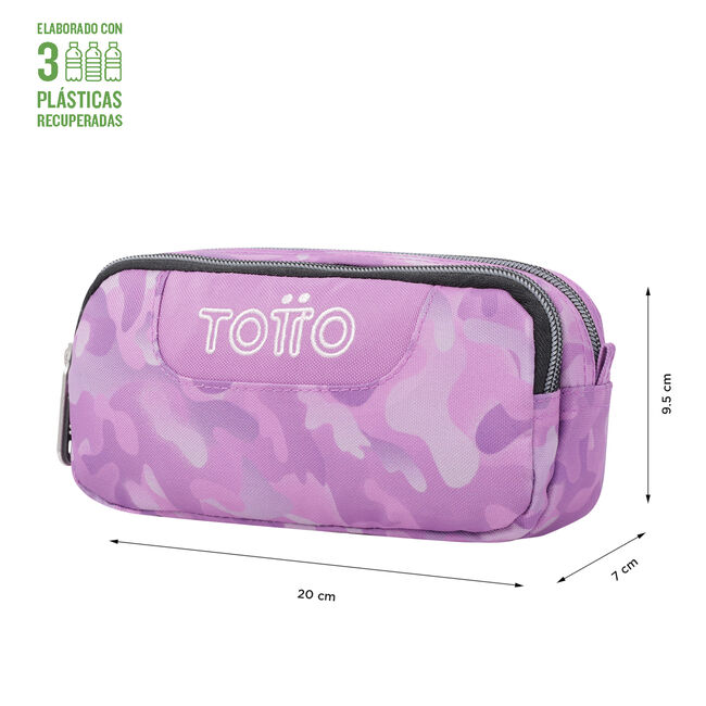 Estuche escolar dos compartimentos camuflaje rosa - Sobre image number null
