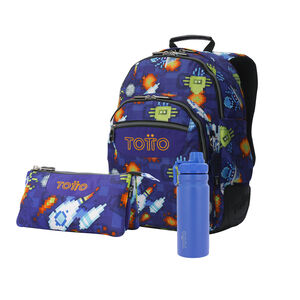 Pack Escolar Space Blue X3 | Mochila + 2 accesorios