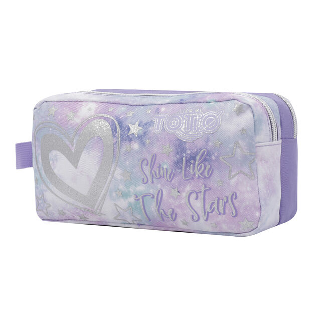Estuche escolar dos compartimentos - Shiny Heart image number null