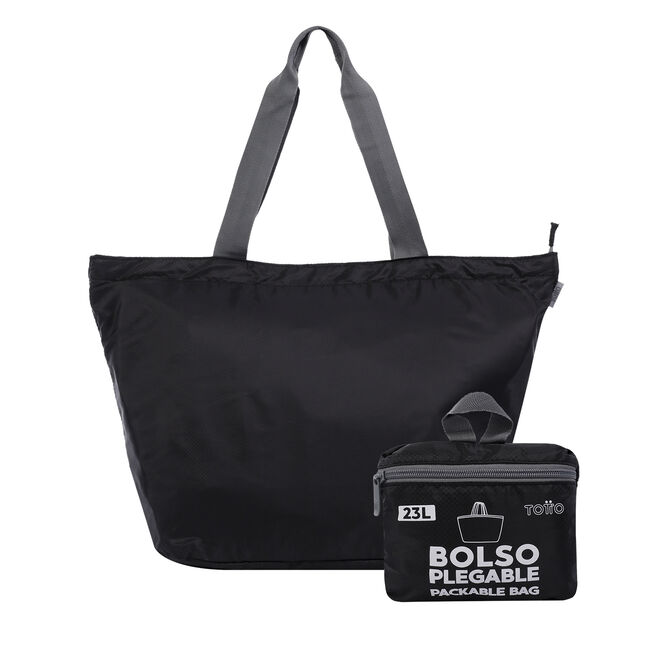 Bolso shopper plegable color negro - Ramel image number null