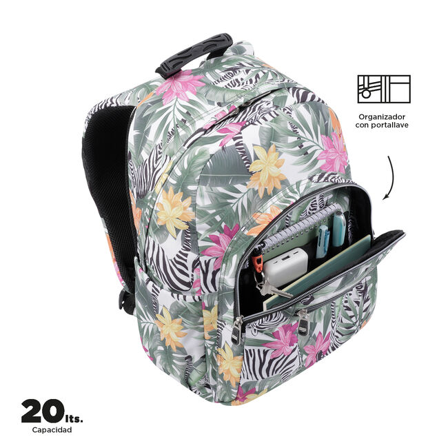 Mochila escolar tropical cebras - Acuarela image number null