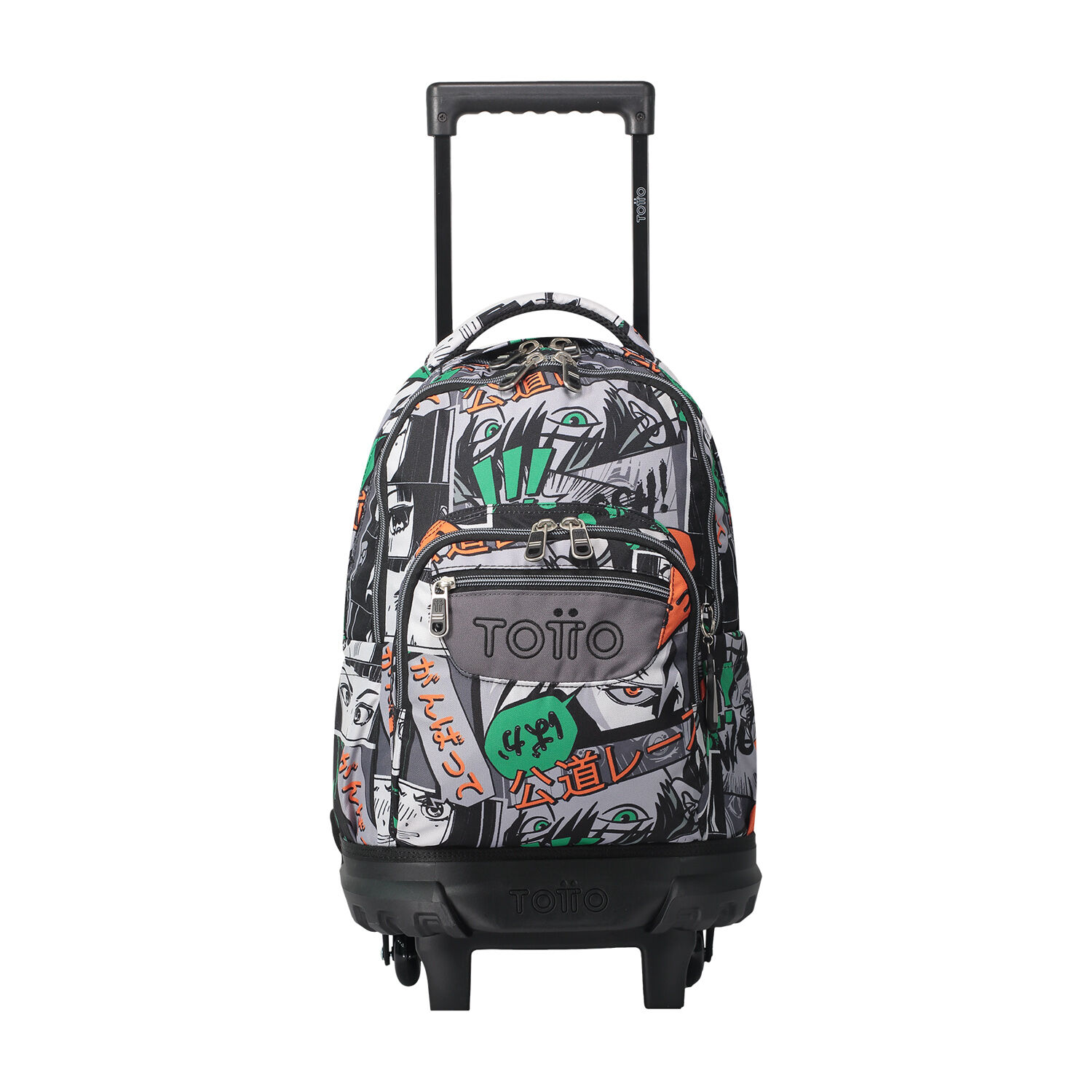 Mochila escolar peque a ruedas manga Resma Gris Totto.es