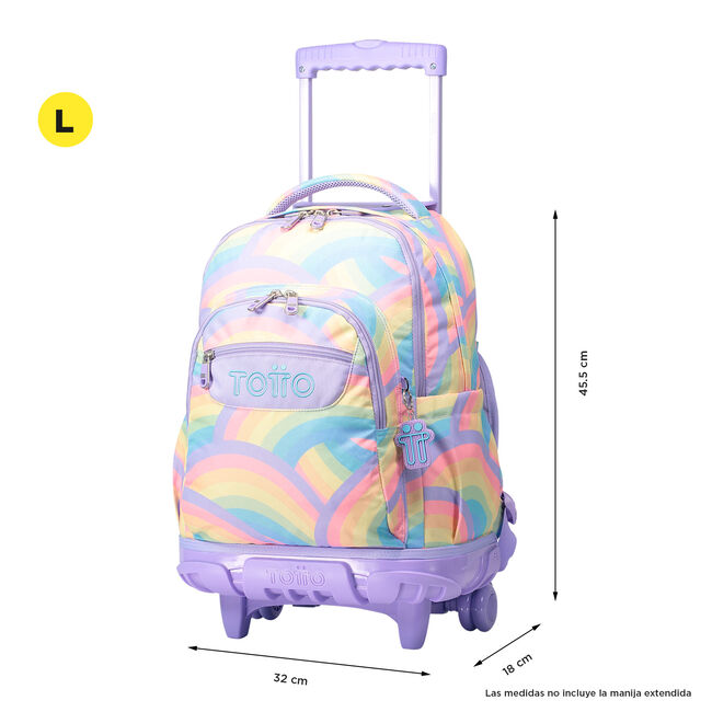 Mochila escolar con ruedas arcoíris - Renglones image number null