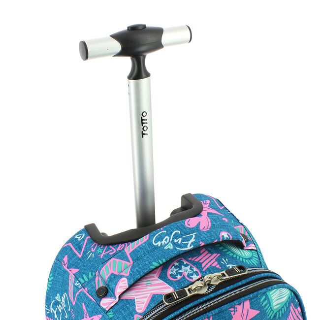 Agresivo servidor perfume Mochila escolar con ruedas - Papel - Azul | Totto.es