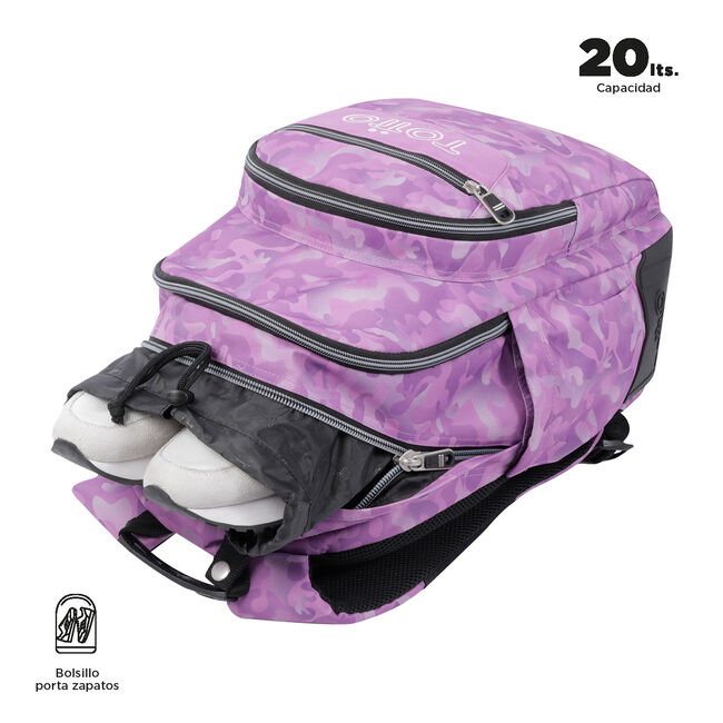 Mochila escolar camuflaje rosa - Crayoles image number null
