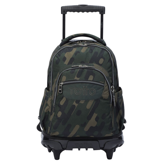 Mochila con ruedas verde militar - Renglones Verde | Totto.es