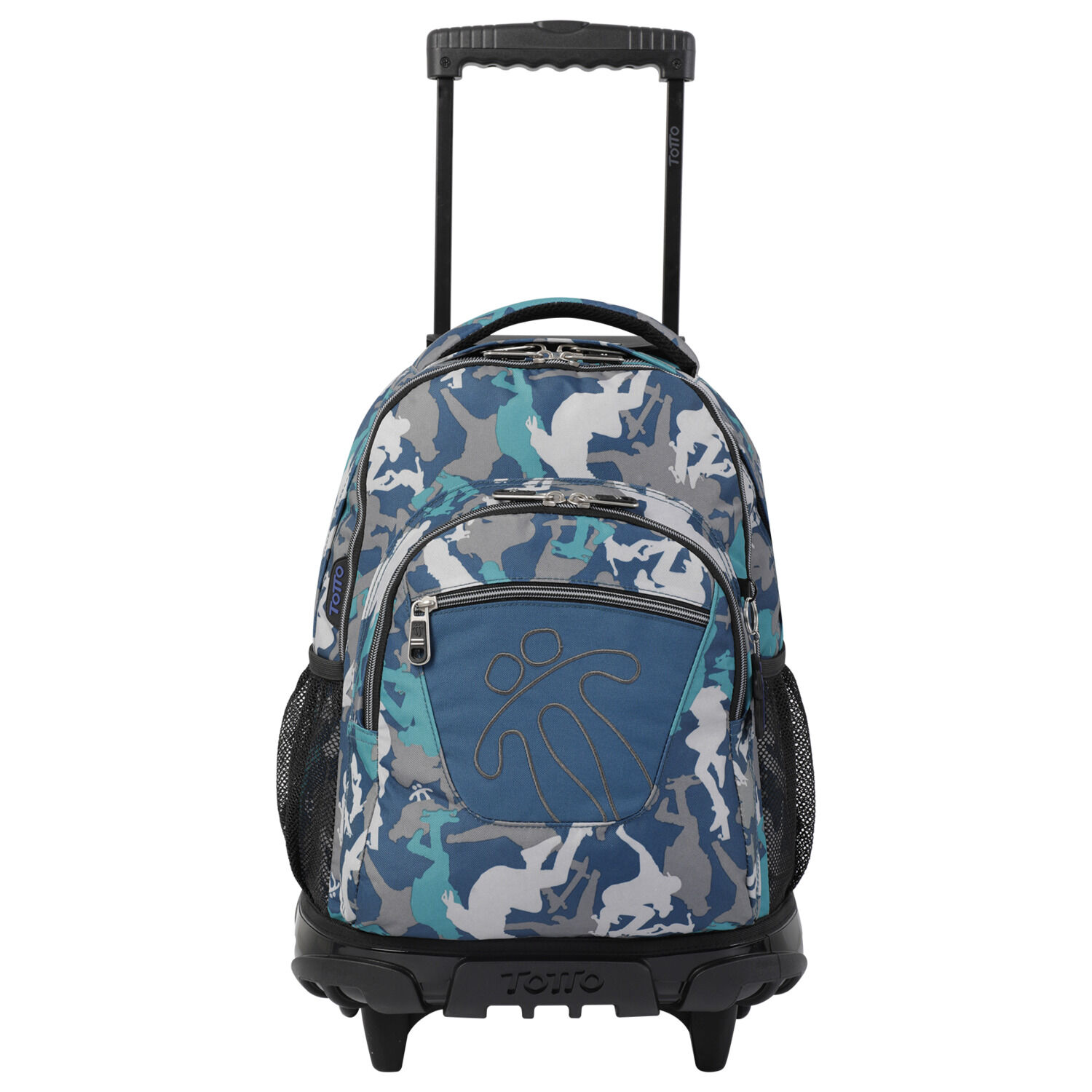 Mochila escolar con ruedas Renglones Azul Totto.es