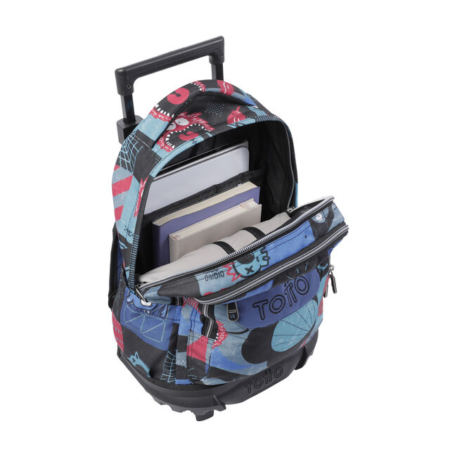 Mochila escolar pequeña ruedas cyber monstruos - Resma image number null