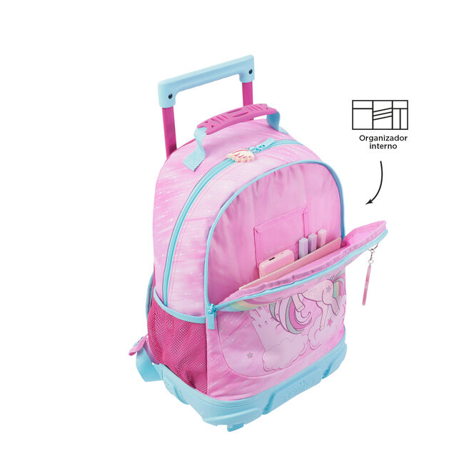 Mochila escolar con ruedas mediana de fantasía y unicornio - Fantasy image number null