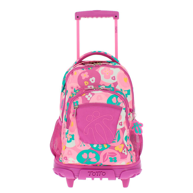 Guardería aborto los Mochila escolar con ruedas - Renglones - Rosa | Totto.es