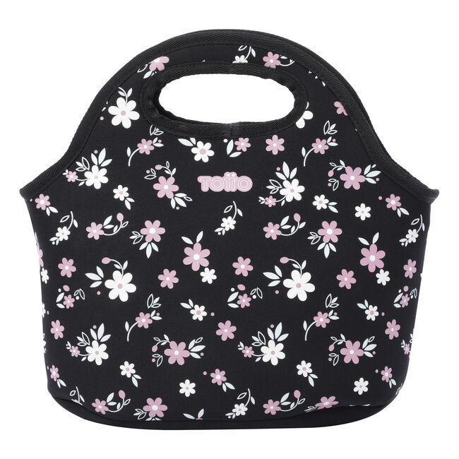 Bolsa porta-alimentos  negro y flores - Feliza image number null