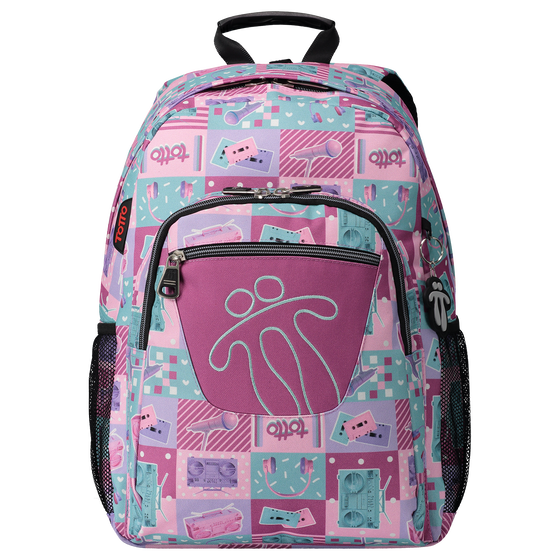 Mochila escolar adaptable a carro Acuareles Morado Totto.es