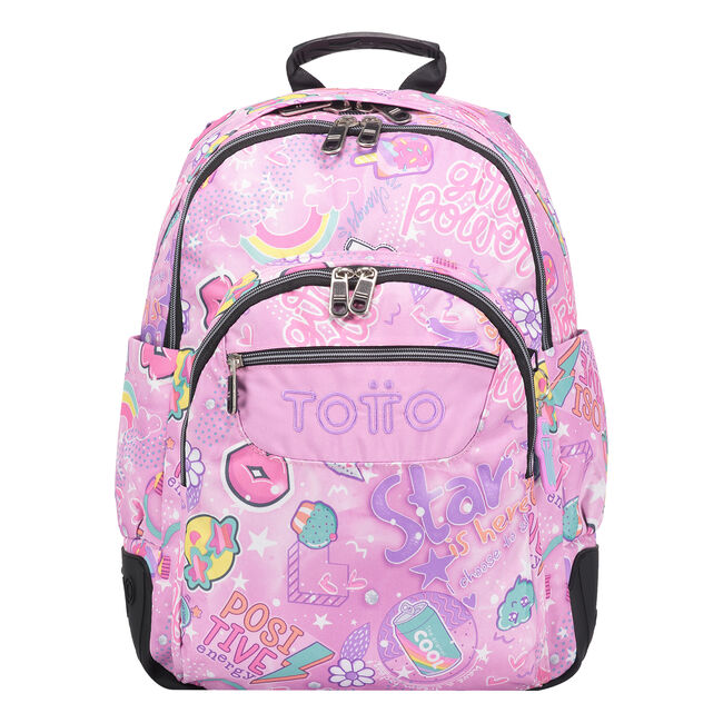 Mochila escolar rosa positive world - Crayoles