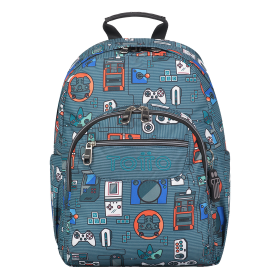 Mochila Gommas - Gris y videoconsolas image number 1