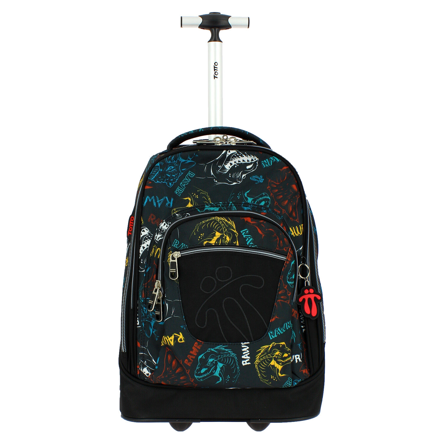 Mochila escolar con ruedas - Papel - Negro | Totto.es