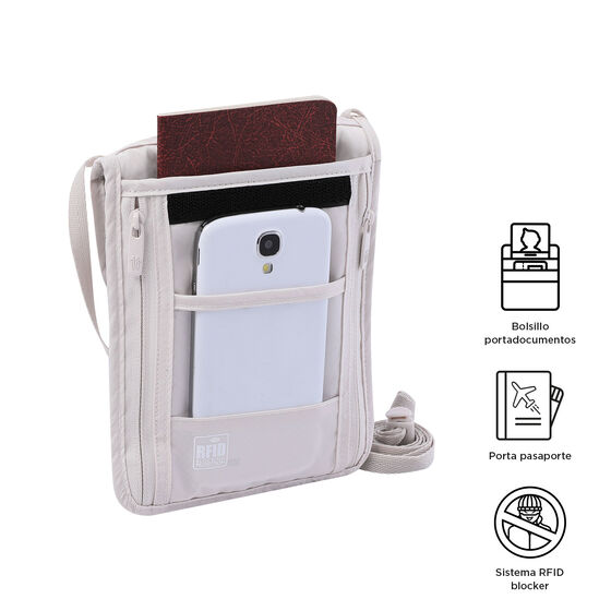 Porta Pasaporte Hang - White Sand image number 3
