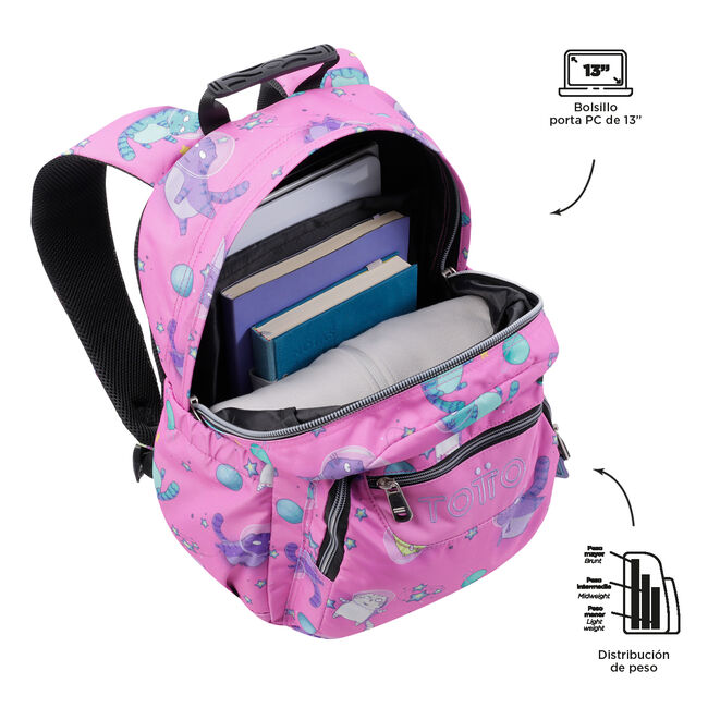Mochila escolar gatos astronautas - Gommas image number null