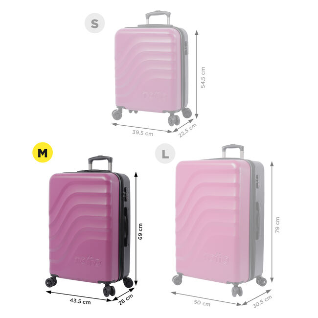 Maleta trolley mediana color rosa - Bazy + image number null